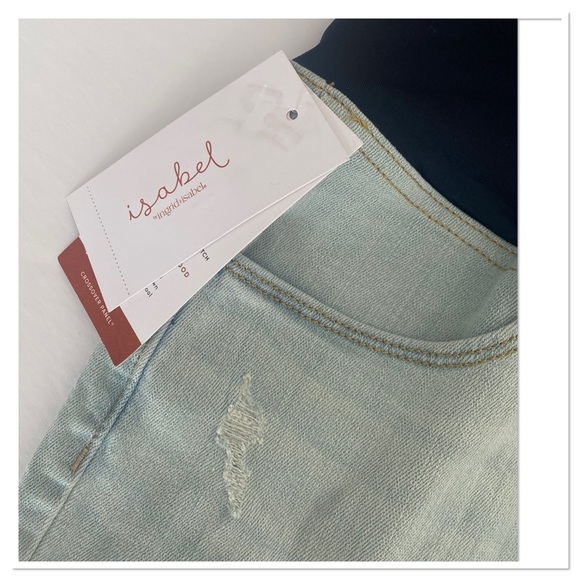 Over Belly Maternity Jean Shorts Isabel Maternity by Ingrid - Picture 3 of 5